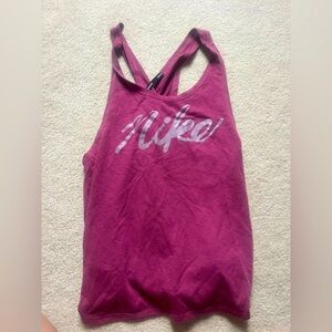 Nike dry fit pink/ blush tank top with open back